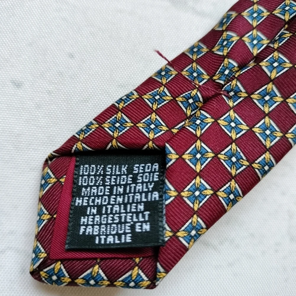 Angelo Bosani The Tie Rack  Necktie Stylish Silk Geometric Pattern Made in Italy